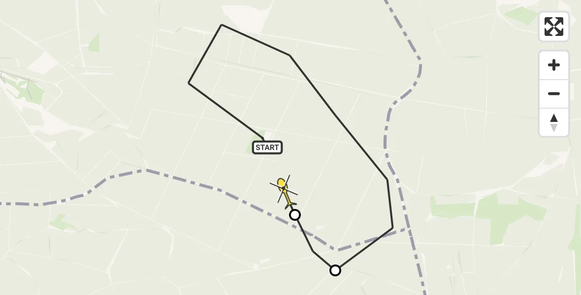 Routekaart van de vlucht: Politiehelikopter naar Elspeet, Vaassenseweg
