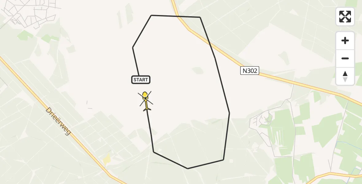 Routekaart van de vlucht: Politiehelikopter naar Ermelo, Flevoweg