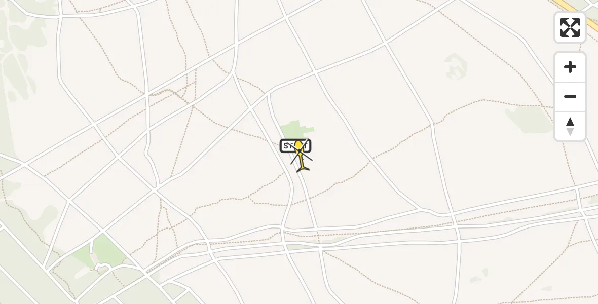 Routekaart van de vlucht: Politiehelikopter naar Ermelo, Postweg