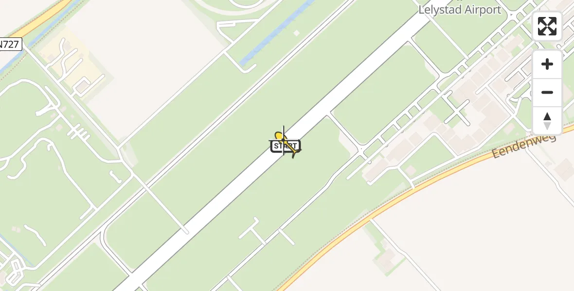 Routekaart van de vlucht: Politieheli naar Lelystad Airport, Flamingoweg