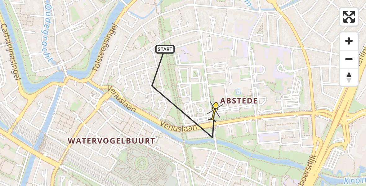 Routekaart van de vlucht: Lifeliner 2 naar Utrecht, Burgemeester ter Pelkwijklaan