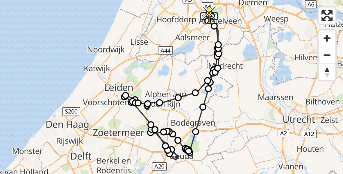 Routekaart van de vlucht: Politieheli naar Schiphol, Van Weerden-Poelmanweg