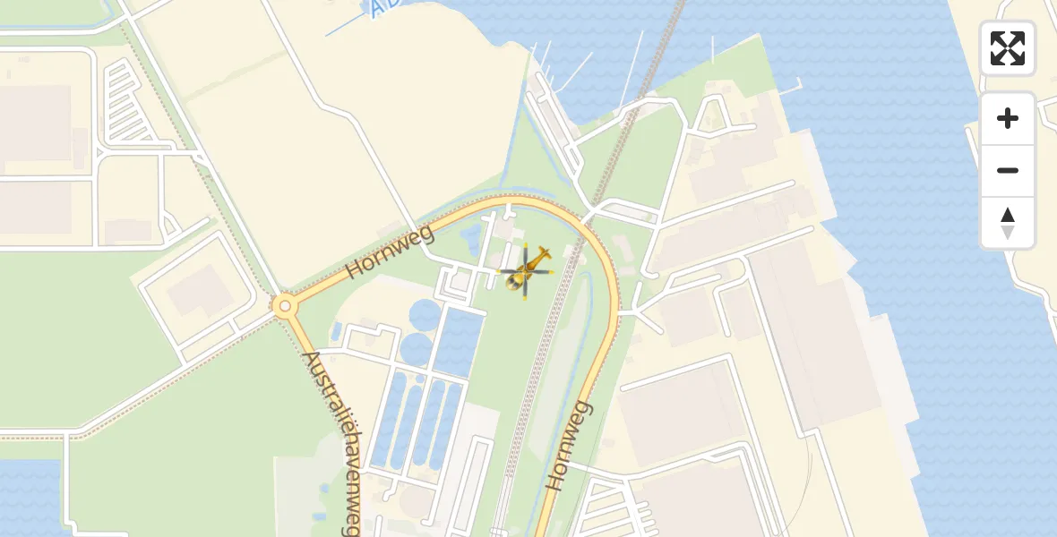 Vluchtroute Traumahelikopter van Amsterdam Heliport naar Amsterdam Heliport