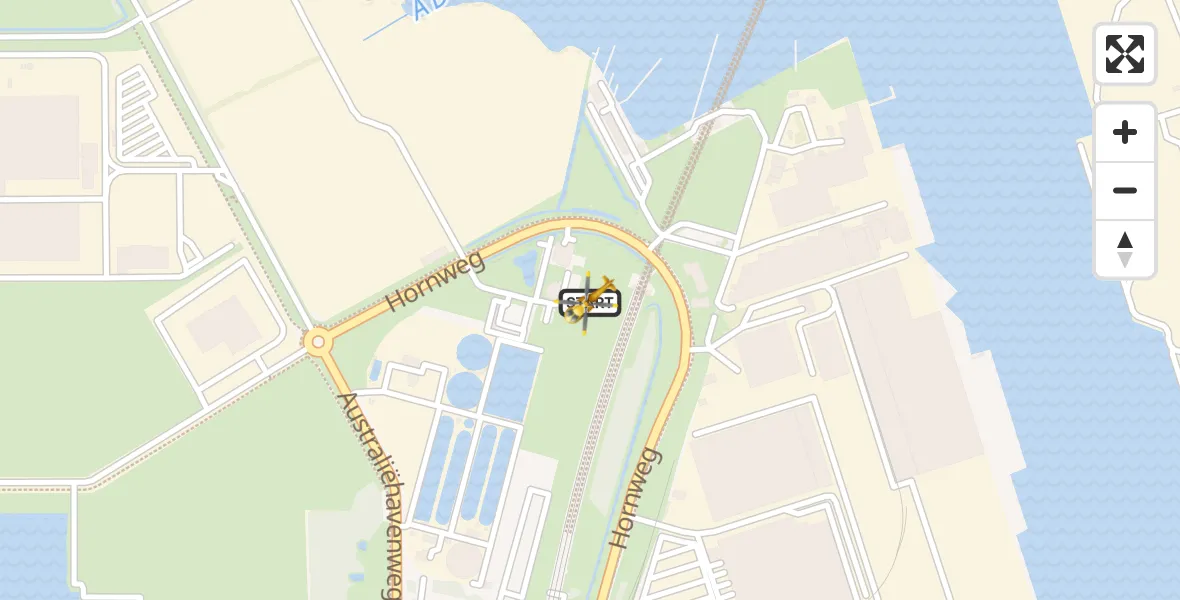 Vluchtroute Traumahelikopter van Amsterdam Heliport naar Amsterdam Heliport