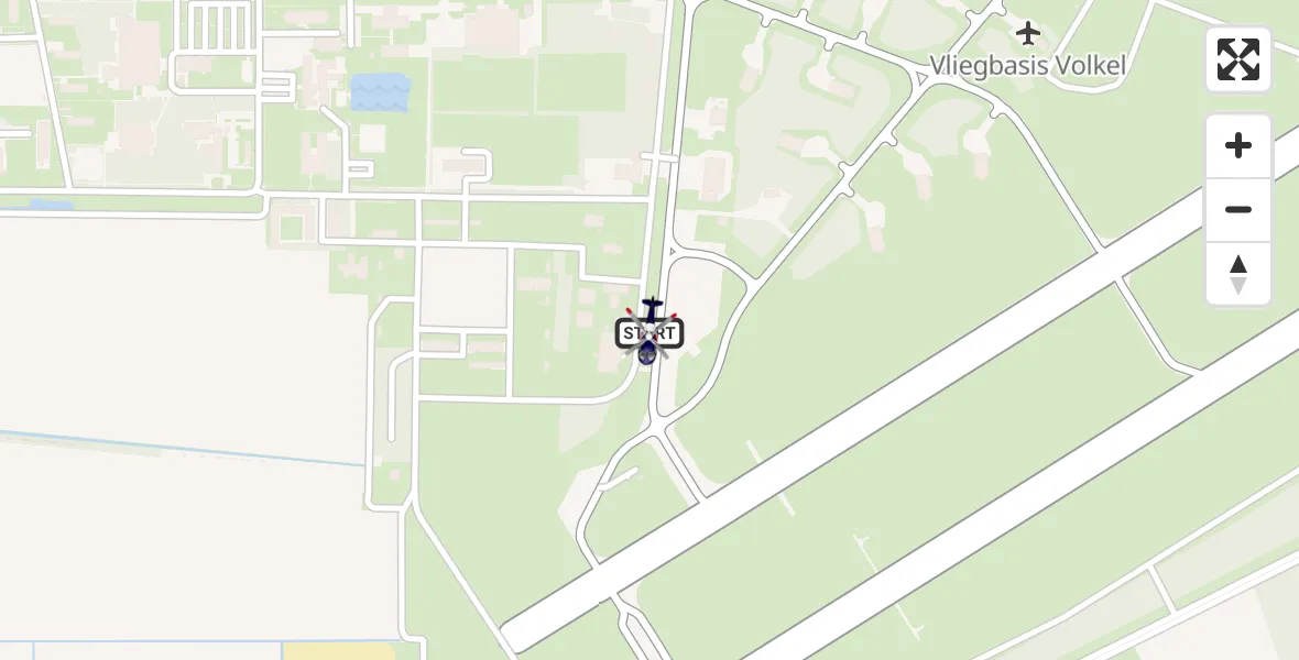 Vluchtroute Politiehelikopter van Vliegbasis Volkel naar Vliegbasis Volkel