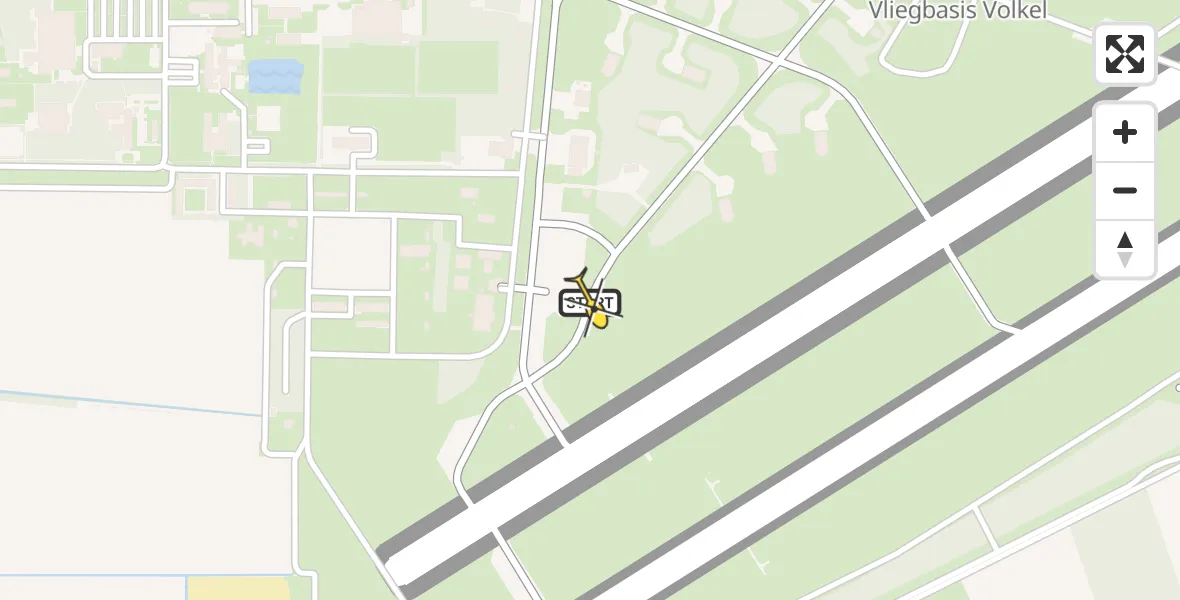 Routekaart van de vlucht: Lifeliner 3 naar Vliegbasis Volkel, Zeelandsedijk