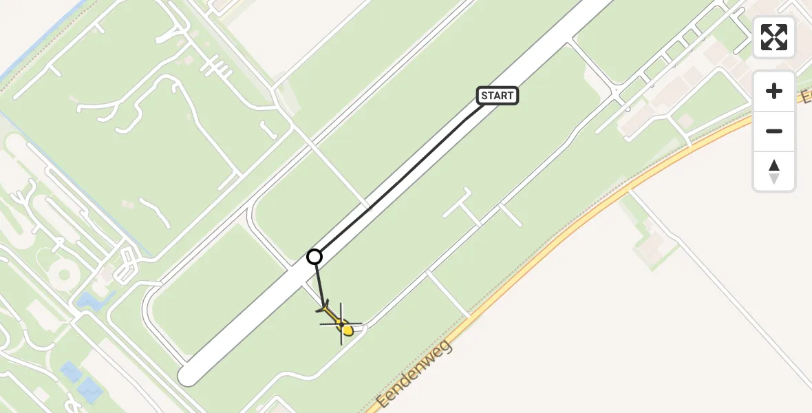Routekaart van de vlucht: Politiehelikopter naar Lelystad, Eendenweg