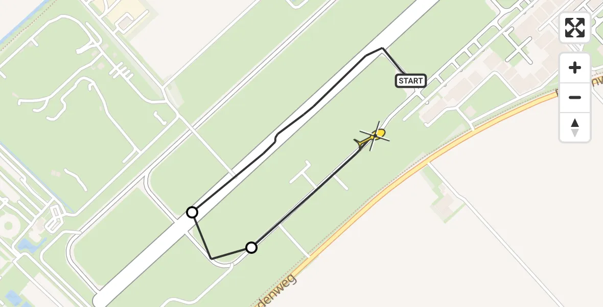 Routekaart van de vlucht: Politiehelikopter naar Lelystad Airport, Talingweg