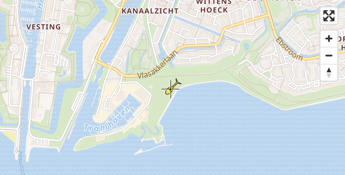 Routekaart van de vlucht: Lifeliner 2 naar Hellevoetsluis