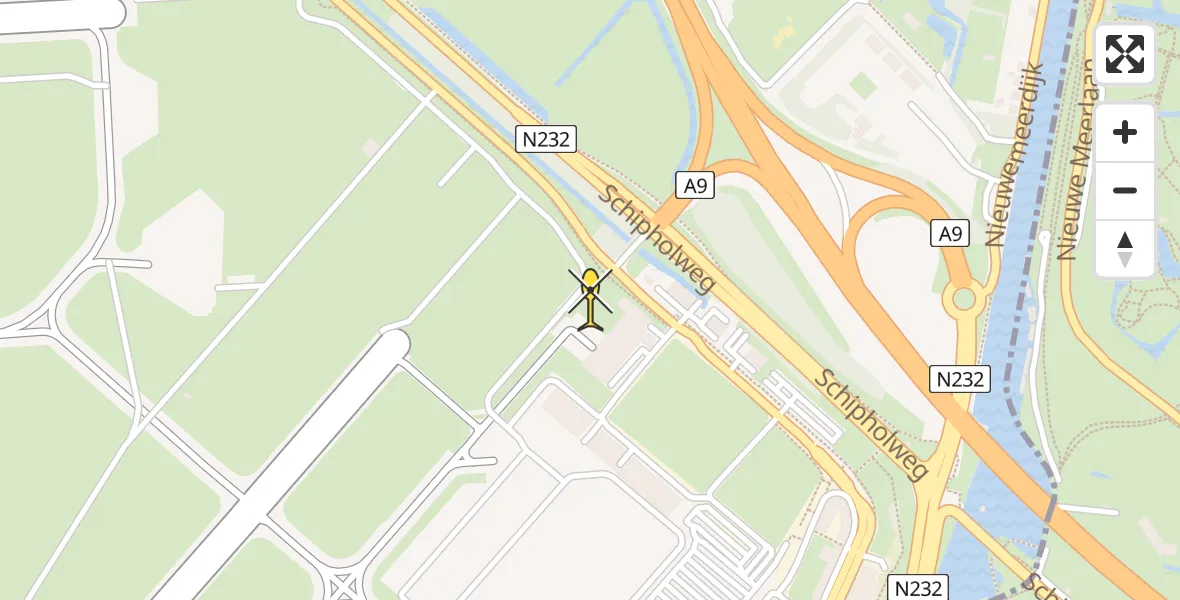 Vluchtroute Politiehelikopter van Schiphol naar Schiphol