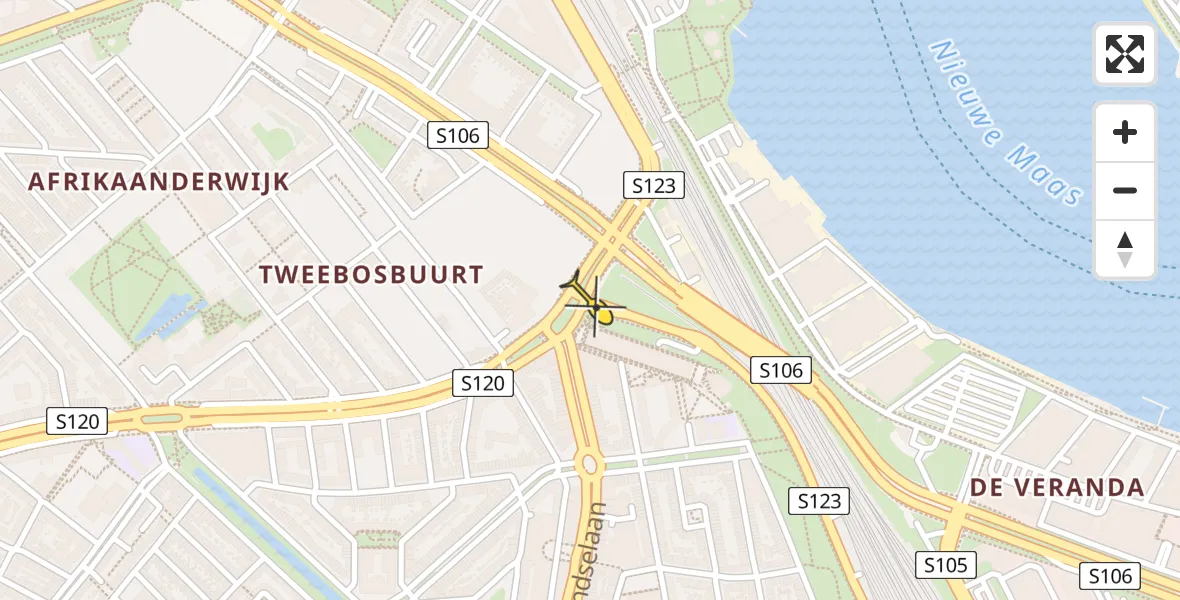 Routekaart van de vlucht: Lifeliner 2 naar Rotterdam