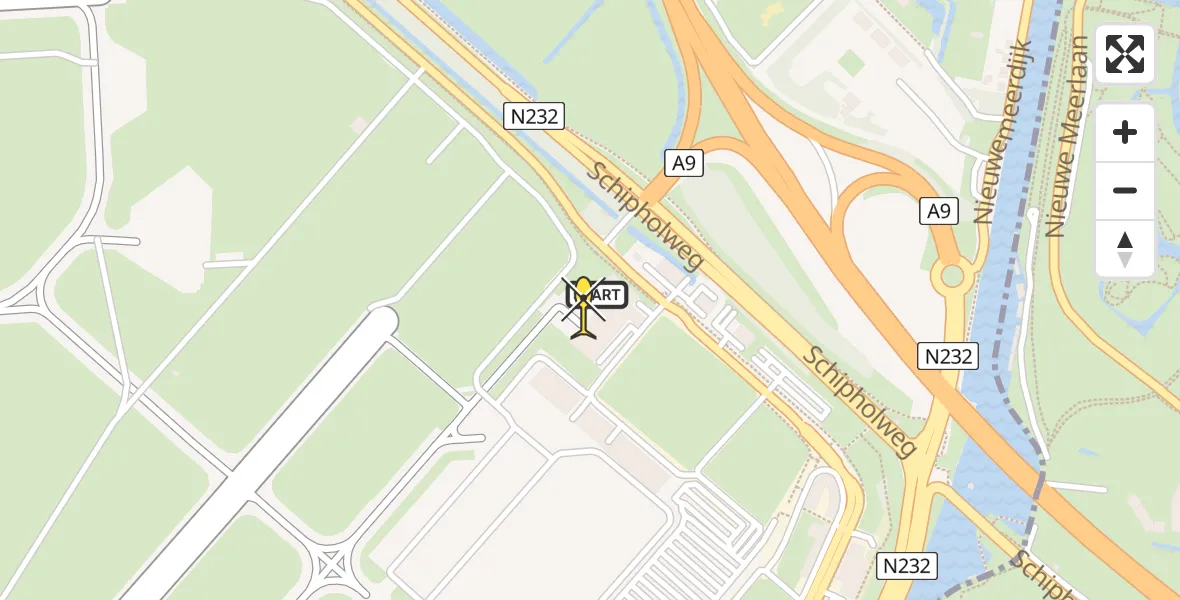 Vluchtroute Politiehelikopter van Schiphol naar Schiphol