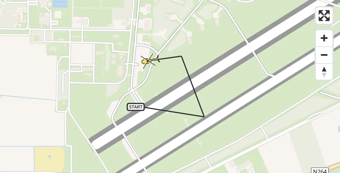 Routekaart van de vlucht: Lifeliner 3 naar Vliegbasis Volkel, Zeelandsedijk