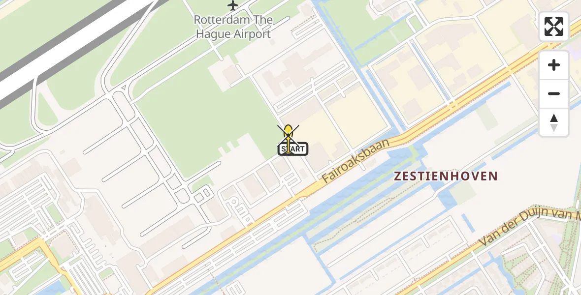 Routekaart van de vlucht: Lifeliner 2 naar Rotterdam The Hague Airport, Brandenburgbaan