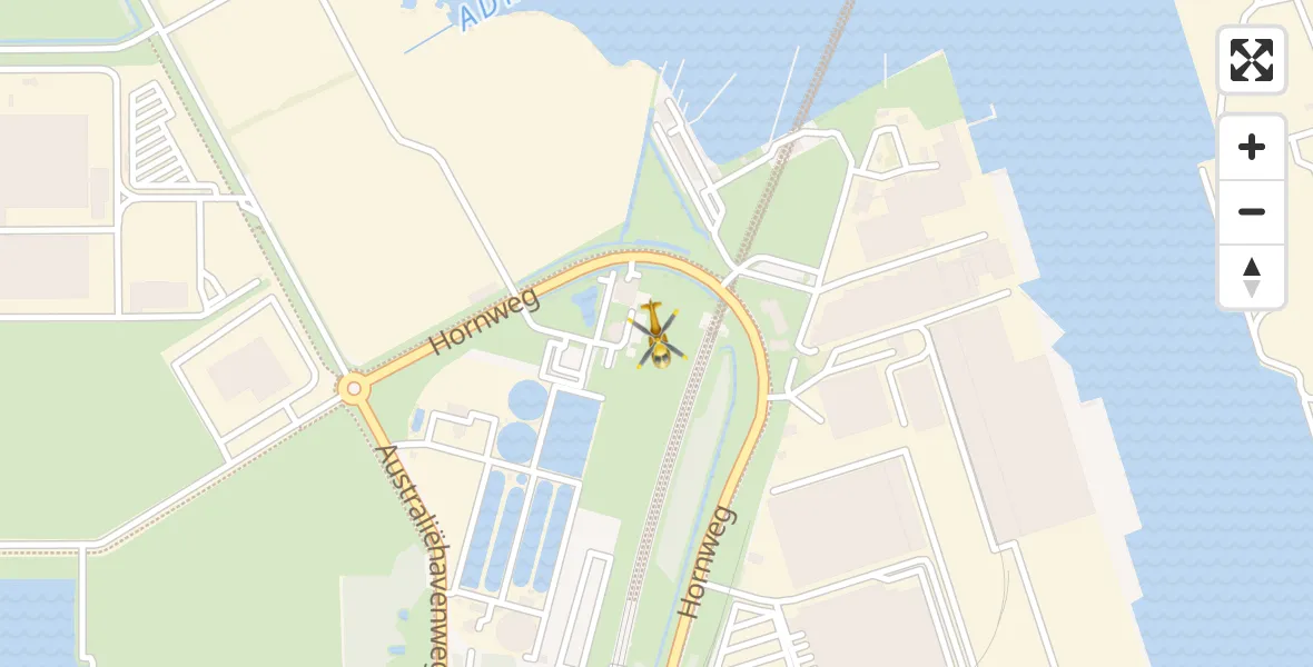 Vluchtroute Traumahelikopter van Amsterdam Heliport naar Amsterdam Heliport