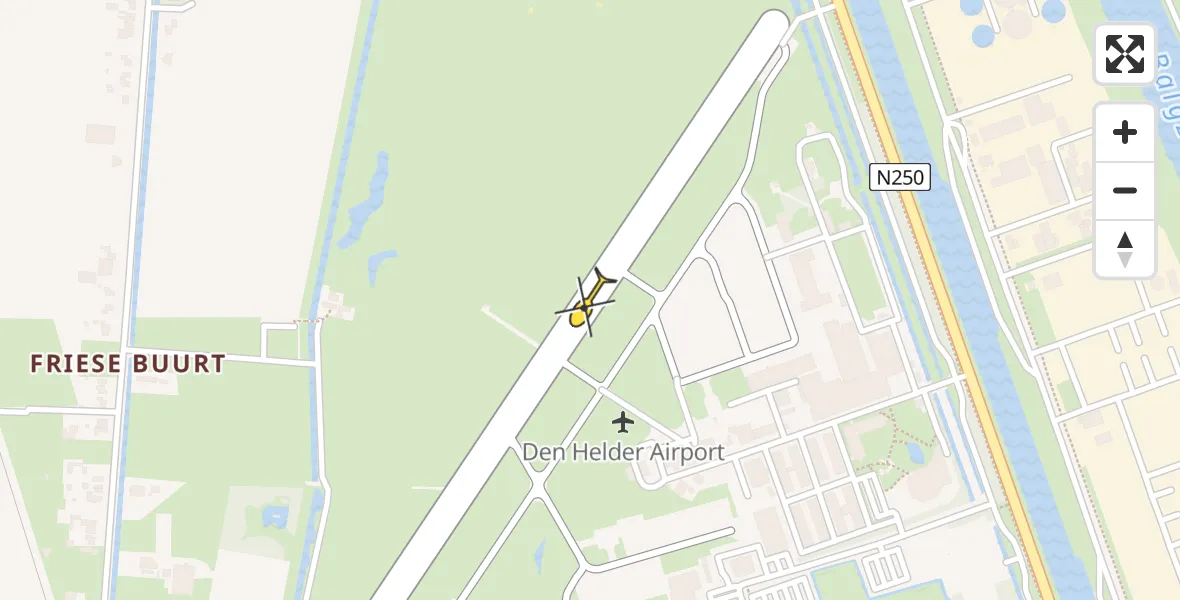 Vluchtroute Kustwachthelikopter van Vliegveld De Kooy naar Vliegveld De Kooy