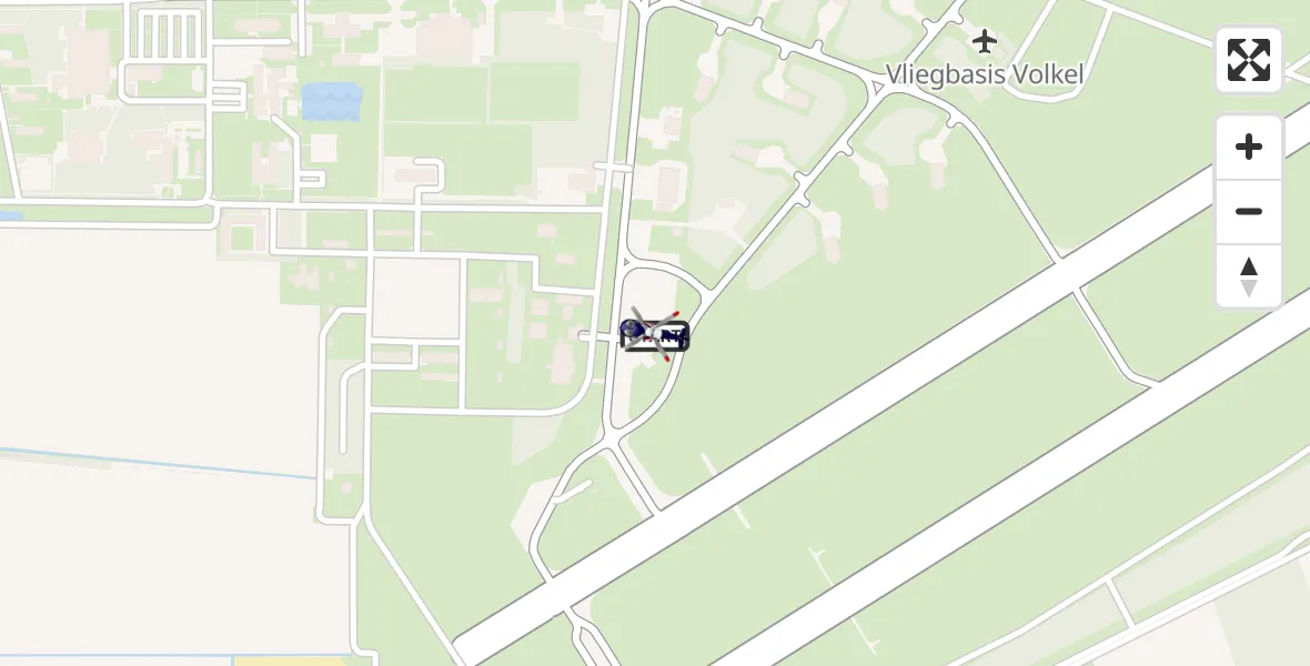 Vluchtroute Politiehelikopter van Vliegbasis Volkel naar Vliegbasis Volkel
