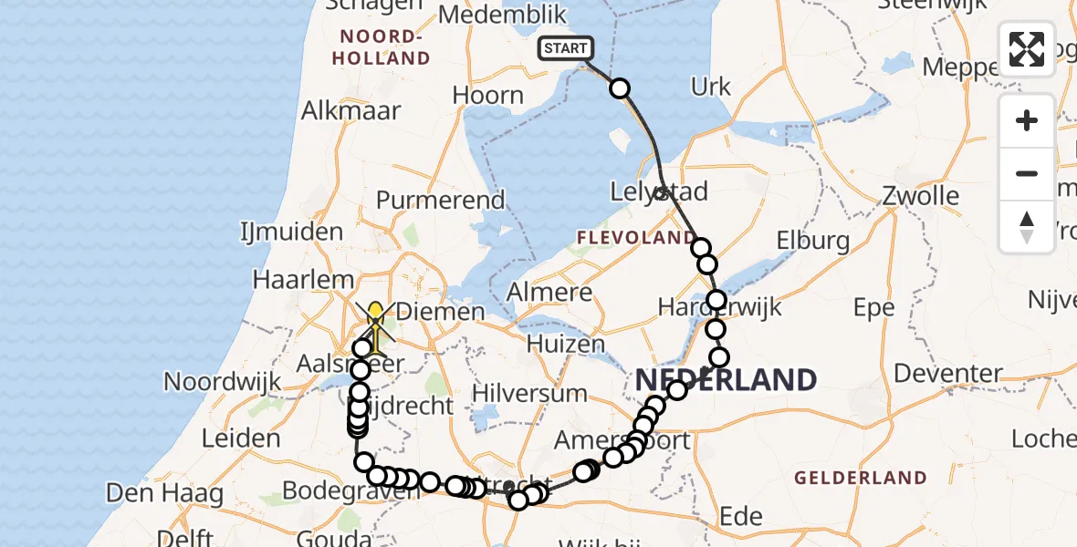 Routekaart van de vlucht: Politieheli naar Schiphol, Haling