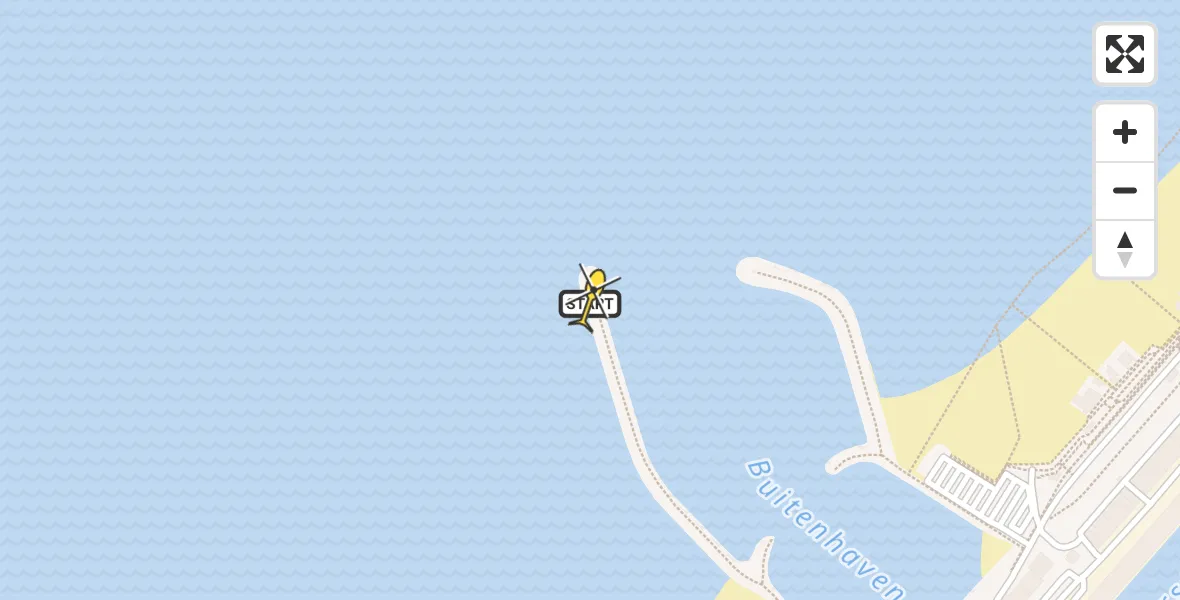 Routekaart van de vlucht: Lifeliner 2 naar Den Haag, Zuidelijk havenhoofd