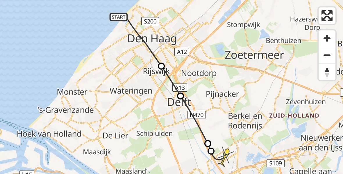 Routekaart van de vlucht: Lifeliner 2 naar Rotterdam The Hague Airport, Eerste Haven