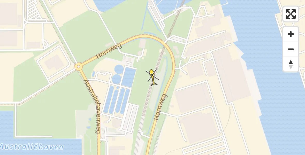 Routekaart van de vlucht: Lifeliner 1 naar Amsterdam Heliport