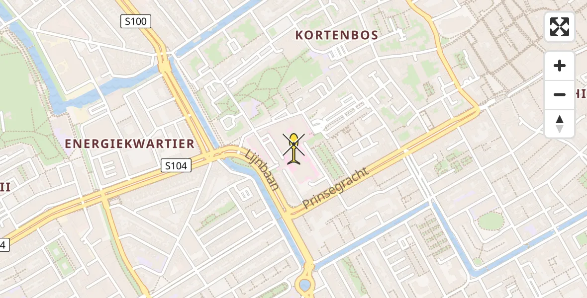 Routekaart van de vlucht: Lifeliner 1 naar Den Haag