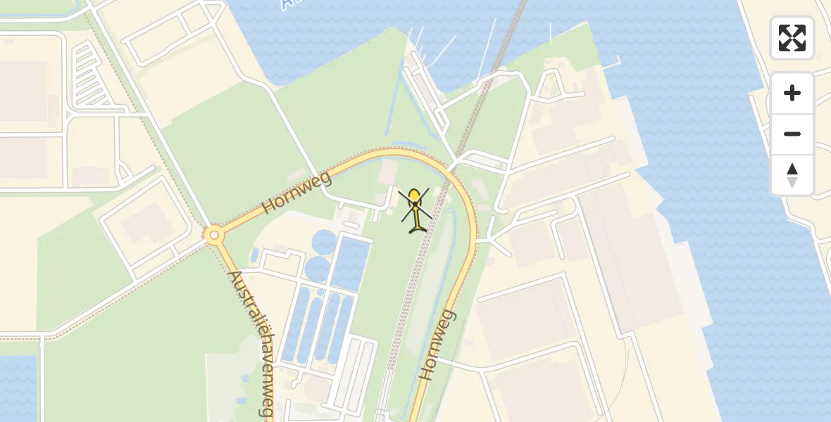 Routekaart van de vlucht: Lifeliner 1 naar Amsterdam Heliport