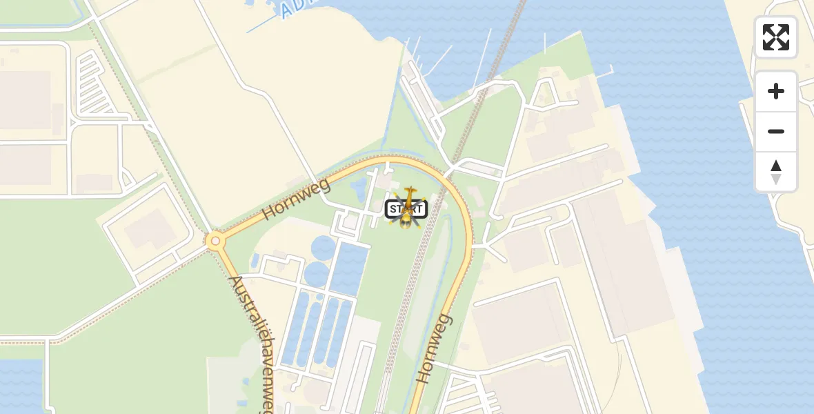 Vluchtroute Traumahelikopter van Amsterdam Heliport naar Amsterdam Heliport