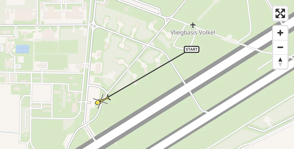 Routekaart van de vlucht: Lifeliner 3 naar Vliegbasis Volkel, Zeelandsedijk
