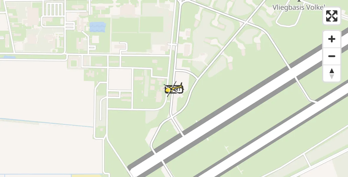 Routekaart van de vlucht: Lifeliner 3 naar Vliegbasis Volkel, Zeelandsedijk