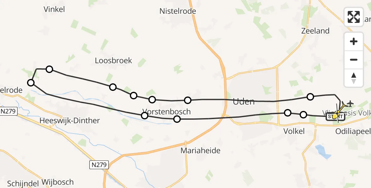 Routekaart van de vlucht: Lifeliner 3 naar Vliegbasis Volkel, Venstraat