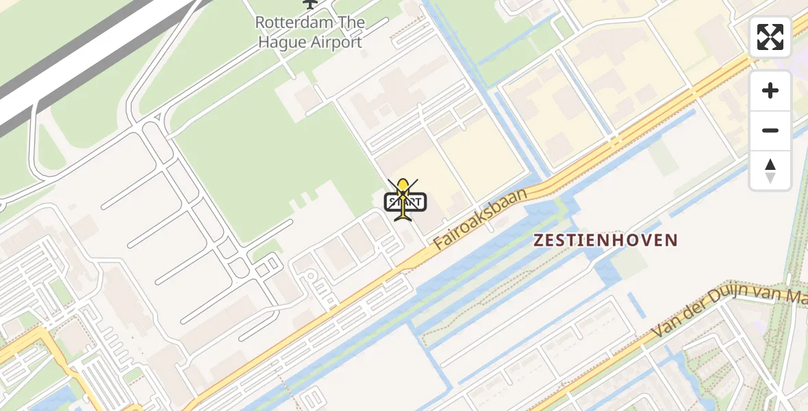 Routekaart van de vlucht: Lifeliner 2 naar Rotterdam The Hague Airport, Brandenburgbaan