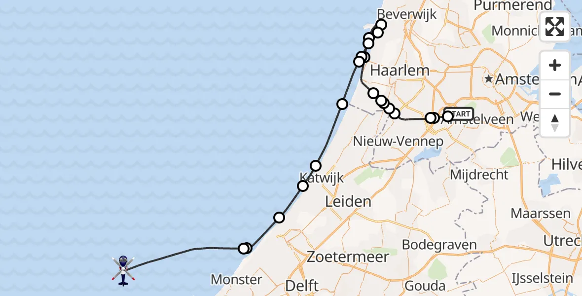 Vluchtroute Politiehelikopter Schiphol - , 06 december 2024, 07:47
