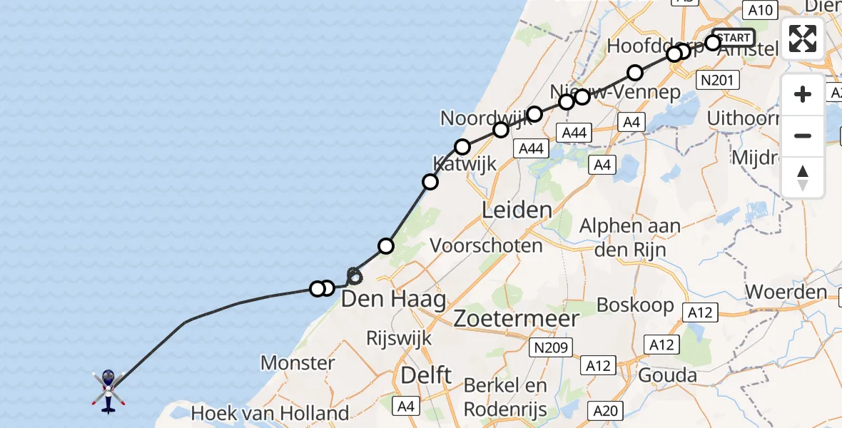 Vluchtroute Politiehelikopter Schiphol - , 06 december 2024, 10:39