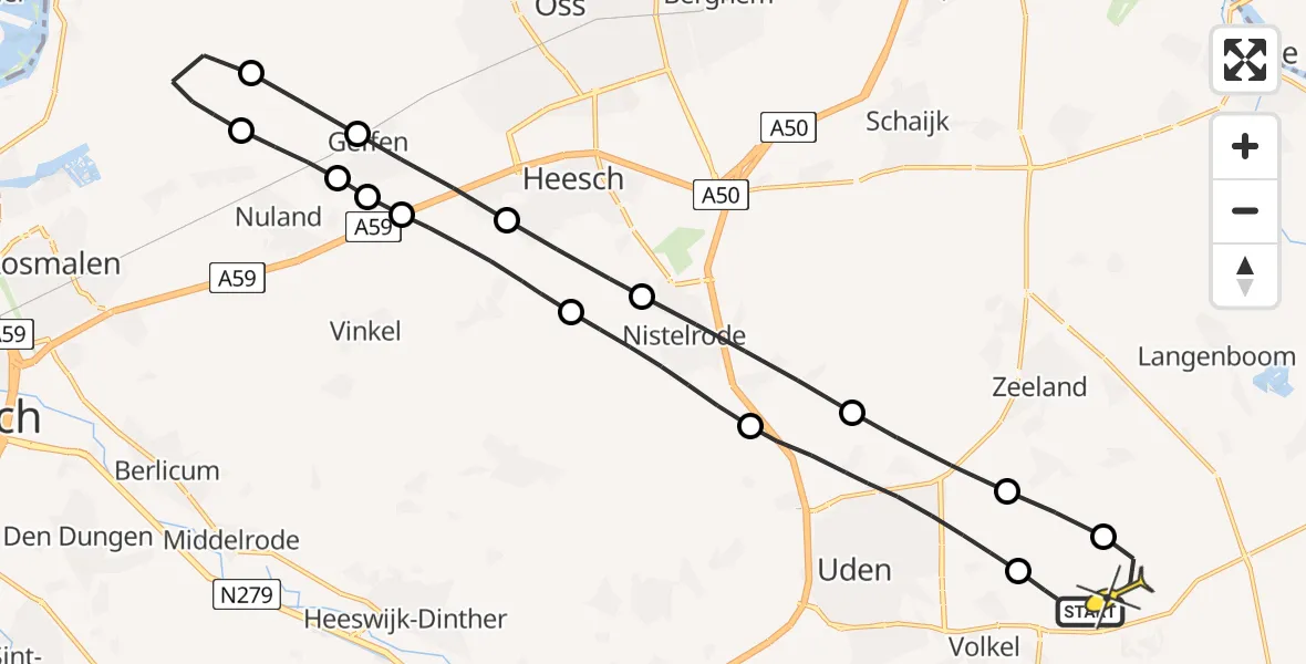 Routekaart van de vlucht: Lifeliner 3 naar Vliegbasis Volkel, Zwarte Beer