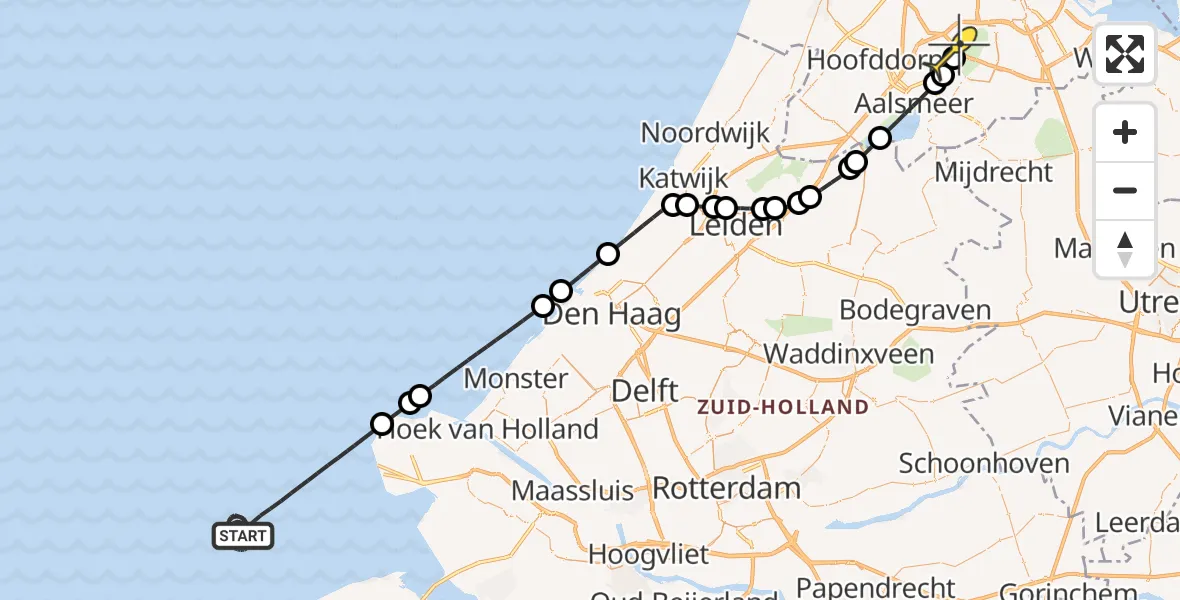 Routekaart van de vlucht: Politieheli naar Schiphol, Thermiekstraat