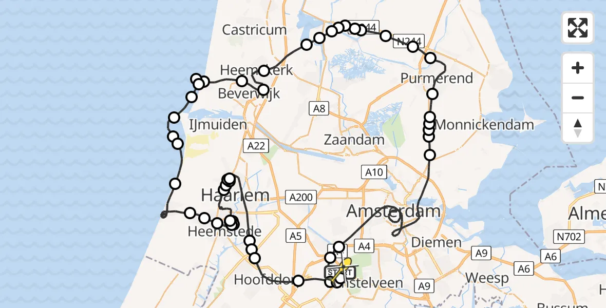 Routekaart van de vlucht: Politieheli naar Schiphol, Loevesteinse Randweg