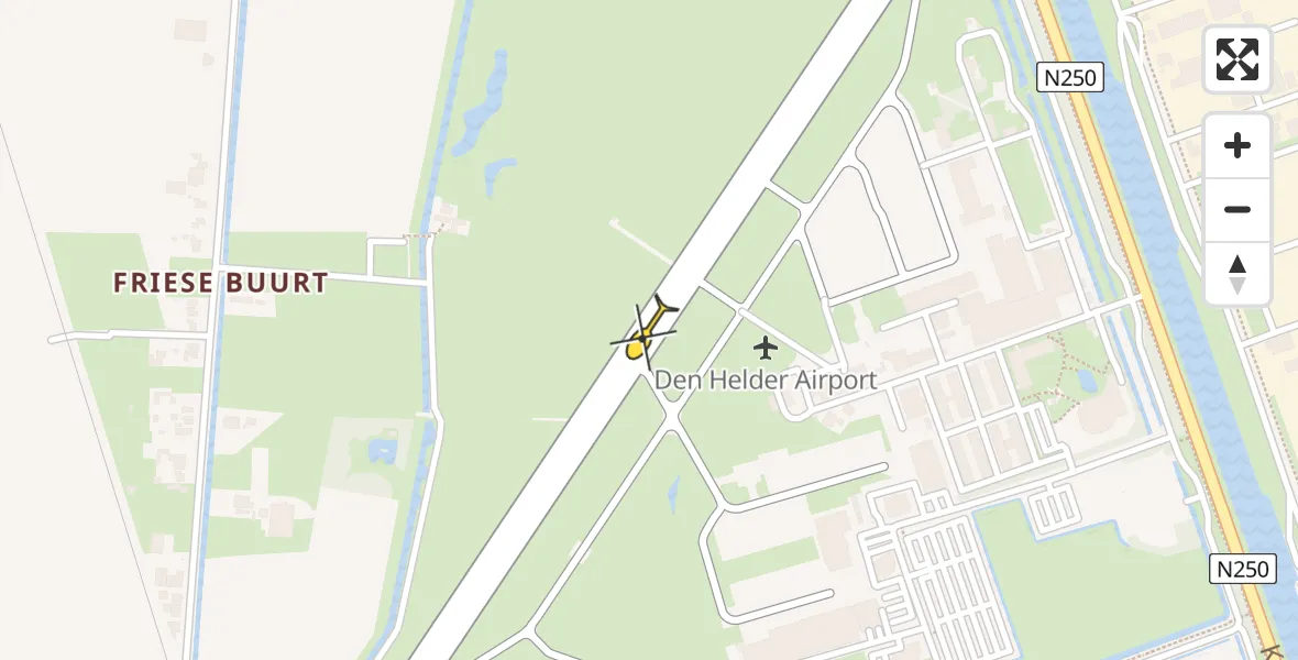 Vluchtroute Kustwachthelikopter van Vliegveld De Kooy naar Vliegveld De Kooy