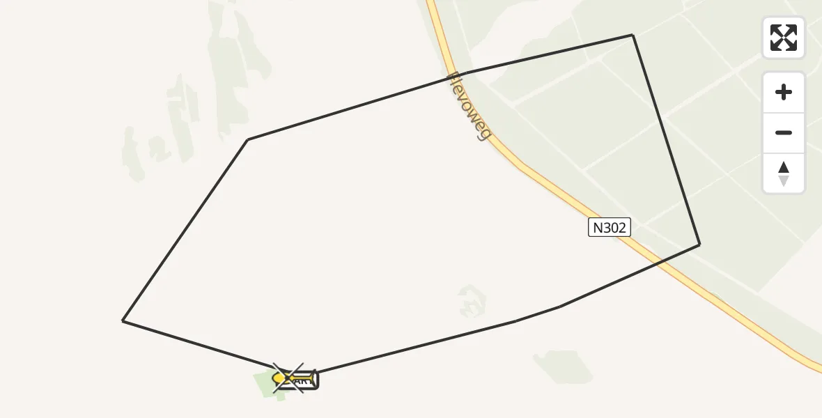 Routekaart van de vlucht: Politieheli naar Ermelo, Postweg