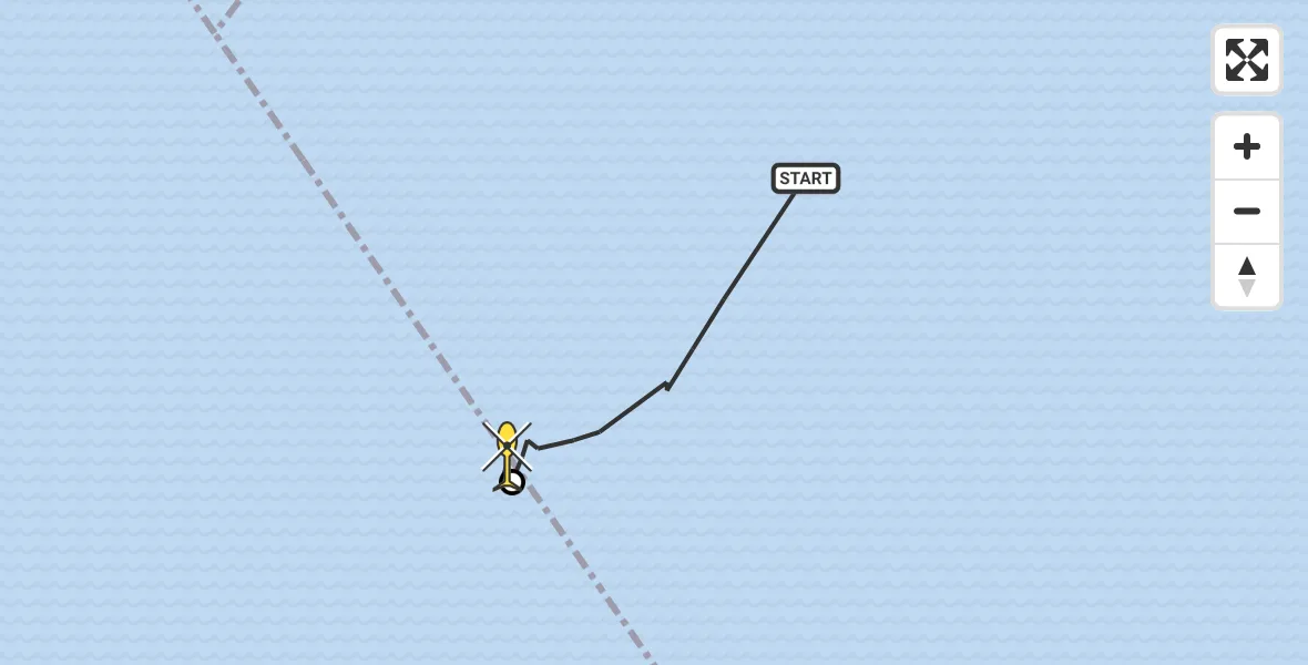 Routekaart van de vlucht: Kustwachthelikopter naar Hoedekenskerke, Brouwerplaat