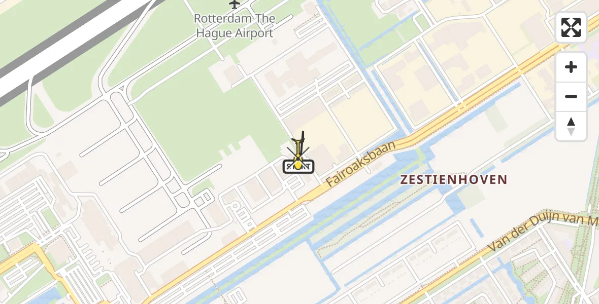Routekaart van de vlucht: Lifeliner 2 naar Rotterdam The Hague Airport, Brandenburgbaan