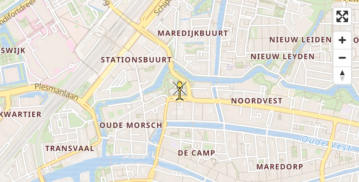 Routekaart van de vlucht: Lifeliner 2 naar Leiden