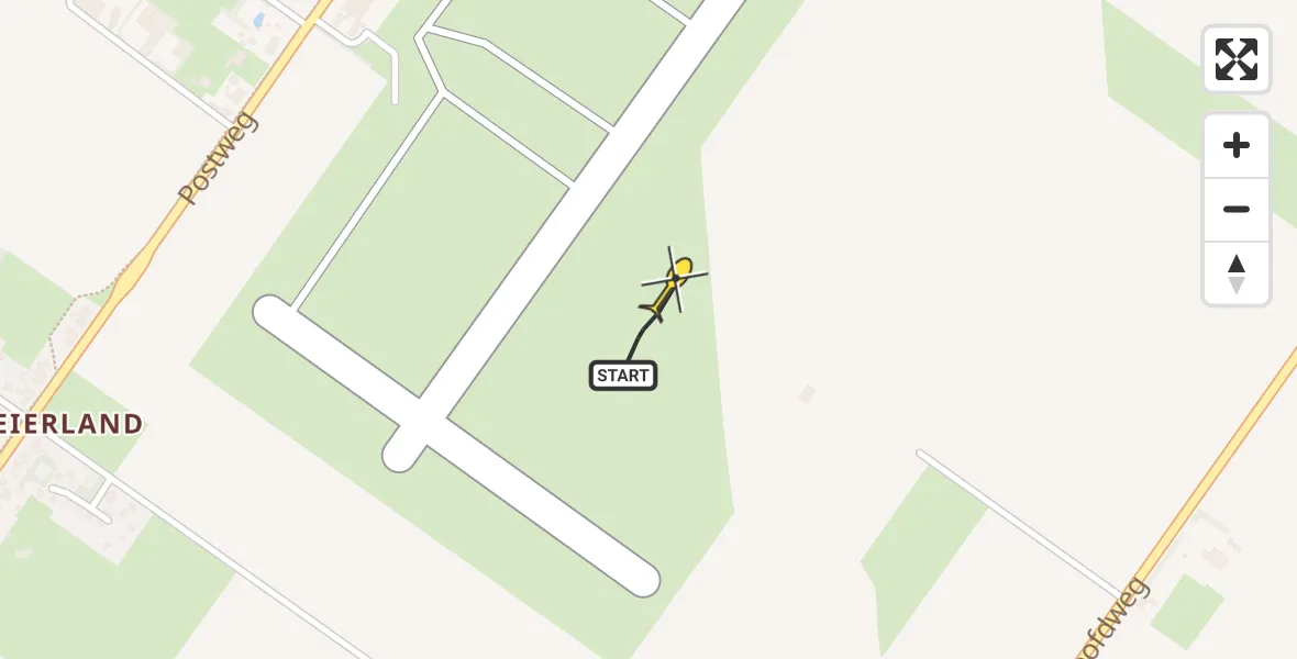 Routekaart van de vlucht: Politiehelikopter naar Texel International Airport, Hoofdweg