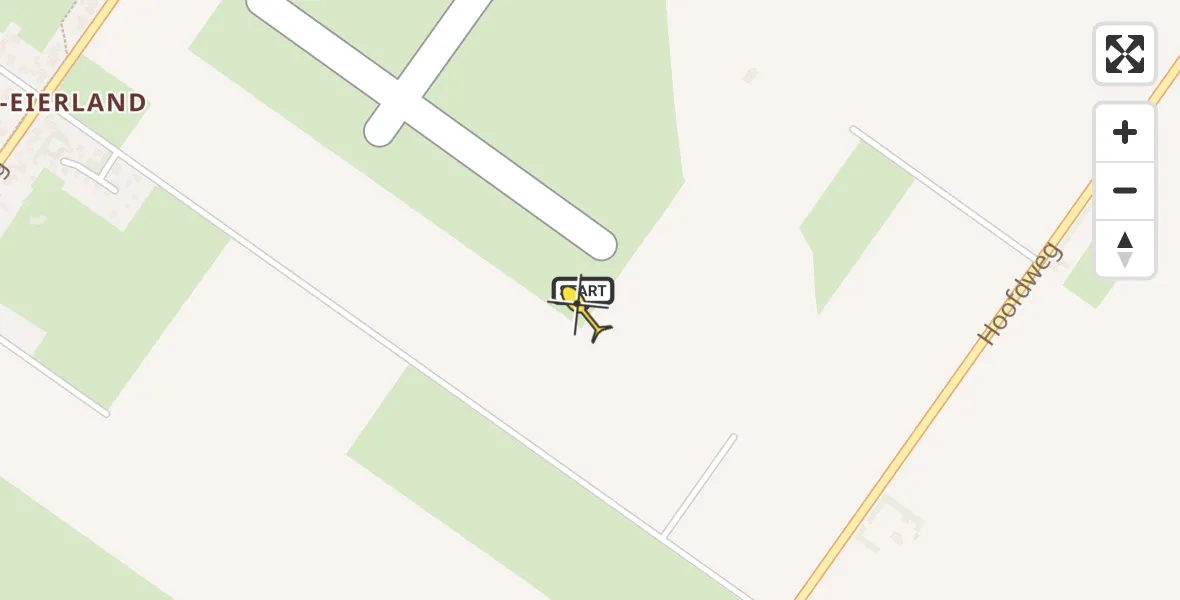 Routekaart van de vlucht: Politiehelikopter naar Texel International Airport, Hoofdweg