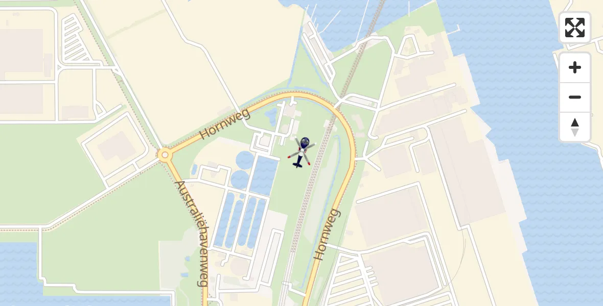 Vluchtroute Politiehelikopter van Amsterdam Heliport naar Amsterdam Heliport