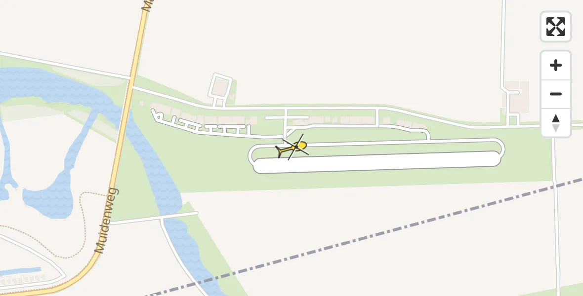 Routekaart van de vlucht: Politiehelikopter naar Vliegveld Midden-Zeeland