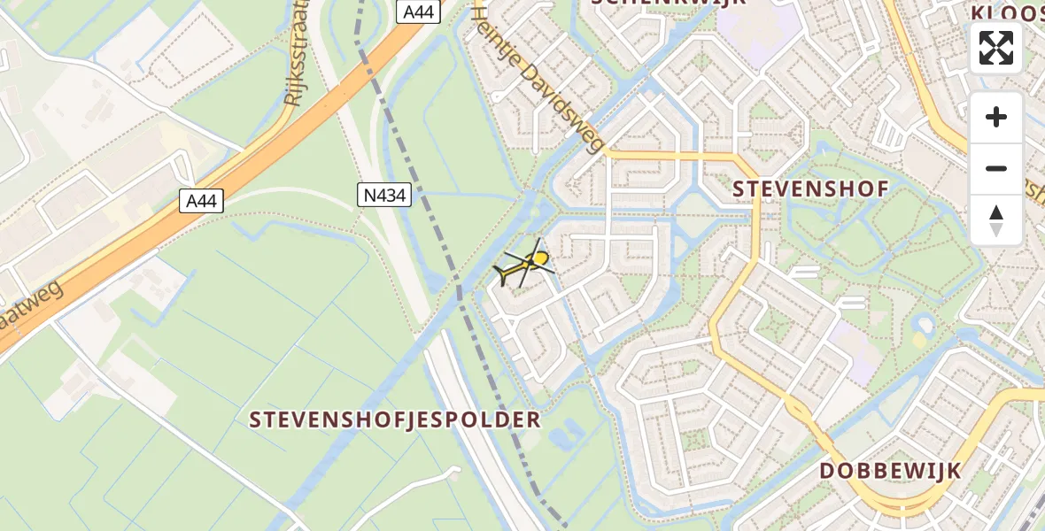 Routekaart van de vlucht: Lifeliner 2 naar Leiden