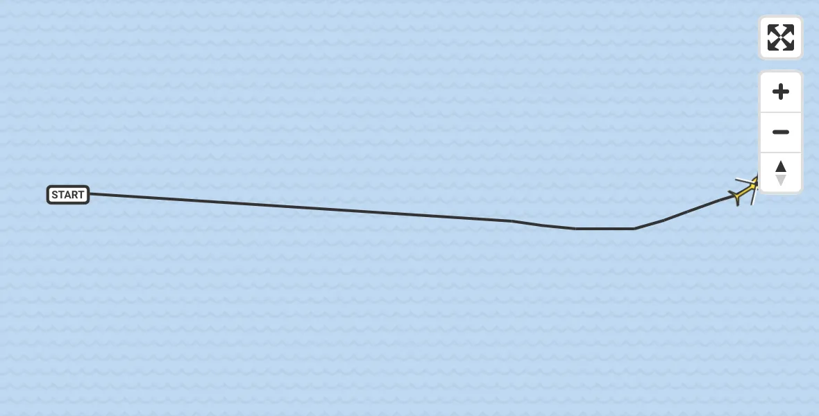 Routekaart van de vlucht: Kustwachthelikopter naar 