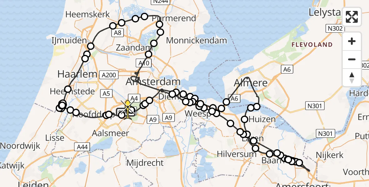 Routekaart van de vlucht: Politieheli naar Schiphol, Brug naar vogeleiland