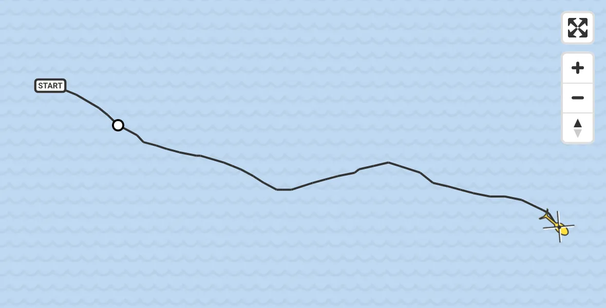 Routekaart van de vlucht: Kustwachthelikopter naar Vlissingen